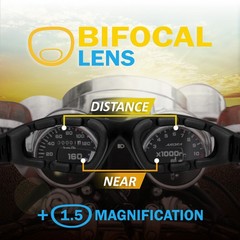 Birdz Oriole Black Safety Bifocal Glasses Clear Lenses 1.5 Magnification