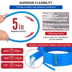 EFIELD 2 Rolls 1/2″ Pex-A Pipe 2X 50ft (100ft) Red & Blue W/H Pipe Cutter