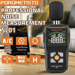 Porometisto Digital Sound Level Meter 30-130dB Range Noise Decibel Tester SL01