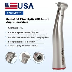AbDent 1:5 Increasing Handpiece Contra Angle LED Standard Head Dental