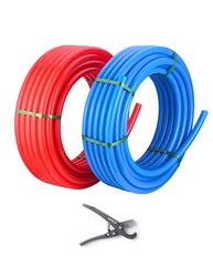 EFIELD 2 Rolls 1/2″ Pex-A Pipe 2X 50ft (100ft) Red & Blue W/H Pipe Cutter