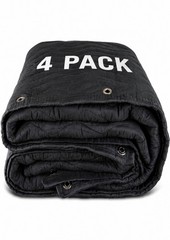 (4 COUNT) 96″x80″ Extra Large Sound Dampening Blanket with Grommets, 12 Pounds