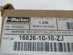 Parker 16826-10-10-ZJ ,Female JIC 37°/SAE 45° Dual Flare,Swivel,Straight Fitting