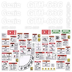 Decal Kit fits GENIE GTH-636 Telescopic Forklift Safety Stickers 7year Vinyl USA