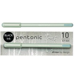 TOPS PENTONIC Gel Pen, Stick, Fine 0.7 mm, Black Ink, Pale Gray Barrel, 10/Pack