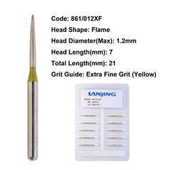 Dental Burs Diamond Flame FG for High Speed Handpiece Friction Grip Coarse Fine