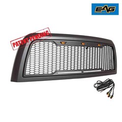 ABS Upper Honeycomb Grille Charcoal Gray Amber LED 10-12 Ram 2500 3500 HD