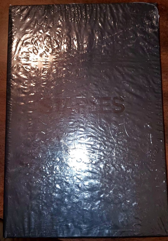 STAPLES JOURNAL 96 RULED SHEETS SILVER BLUE SPARKLES Star Latch Closer Journal