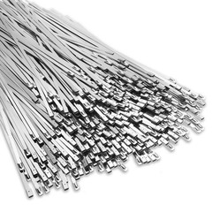 500 Pcs Metal Zip Ties 19.7 In Heavy Duty 304 Stainless Steel Cable Strap Silver