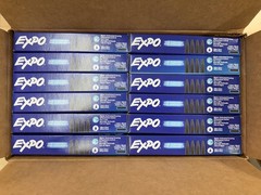 Case Of 12 EXPO VISA WET ERASE MARKERS FINE POINT BLACK 12 PACK 16001A -BLACK