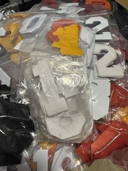 HUGE LOT VINYL & TWILL SPORTS 4″ NUMBERS 4500+ Heat Transfer Press Multi Color