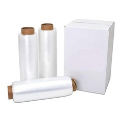 18″ x 1500′ 80 Gauge Pre-Stretched Stretch Wrap Film 4 Rolls Clear Pallet Wrap