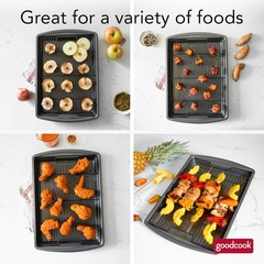 GoodCook 15″x10.5″ Nonstick Baking Pan & Rack – Crispy Bacon, Pizza