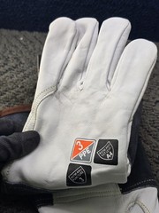 1 PAIR IRONCAT 6144 White/Black Size Large Grain Kidskin Welding Gloves 6144/L
