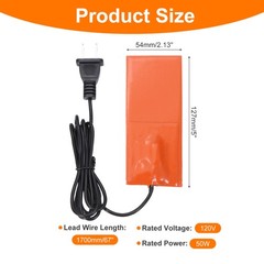 Heater Mat Silicone Heating Pad 120V 50W Heating Pad 127mm x 54mm