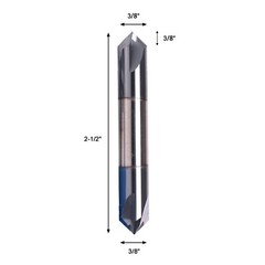 3/8″ 4 Flute 90 Degree Solid Carbide Chamfer Mill – Double End – AlTiN Coated