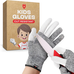 Kids Cut Resistant Gloves with 3 Reinforced Fingers – 100% Food Grade Kids Cooki