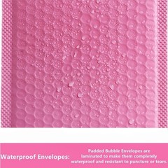 Small Bubble Mailers 3.5X5.9 Inch 12 Pack Poly Padded inches, Pink