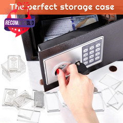15‑Pack 1 Oz Silver Bar Holder in Transparent Acrylic Case 8mm Depth