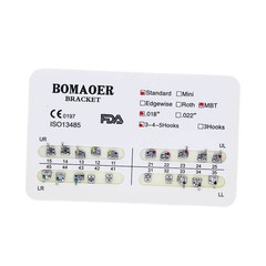 1×Dental Orthodontic Metal Bracket Brace Standard MBT 018 345 Hook 20PCS/Kit