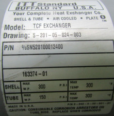 😃 NEW ITT STANDARD 1 5/8″ SHELL & TUBE TFC HEAT EXCHANGER