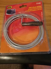 Tool Cache 10 ft Sink & Drain Cleaner Auger Snake 0.2″ Manual Crank Plumbing