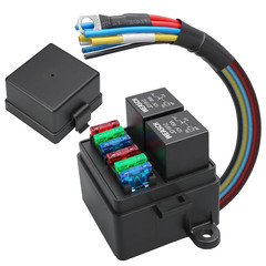 12V 6 Way Pre-Wired Fuse Relay Box Kit with 2 X 80A 4-Pin Relays | 6 Slot ATC/AT