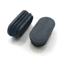 Oval Plastic Blanking End Cap Caps Tube Pipe Inserts Plug Bung Steel Leg Black