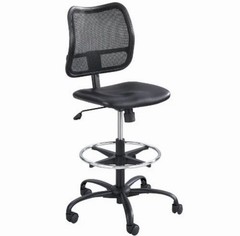 Safco 3395BV Extended-height Vinyl Chair Black Seat 250 lb Capacity