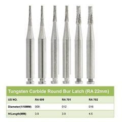 WAVE Dental Burs Latch Taper Fissure RA 699 701 702 Tungsten Carbide Slow Speed