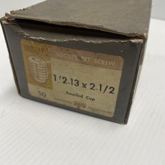 Vintage-New UNBRAKO Socket Set Screws 1/2-13 X 2 1/2 SPS knurled Cup Pt. Box 50