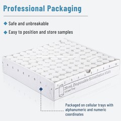 100PCS 20ml Scintillation Vials Counting Vials HDPE Plastic Clear Sample Vials