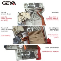 GEYA Solar DC Mini Circuit Breaker 1Pole MCB 6/10/16/25/32/40/50/63/80 /100/125A