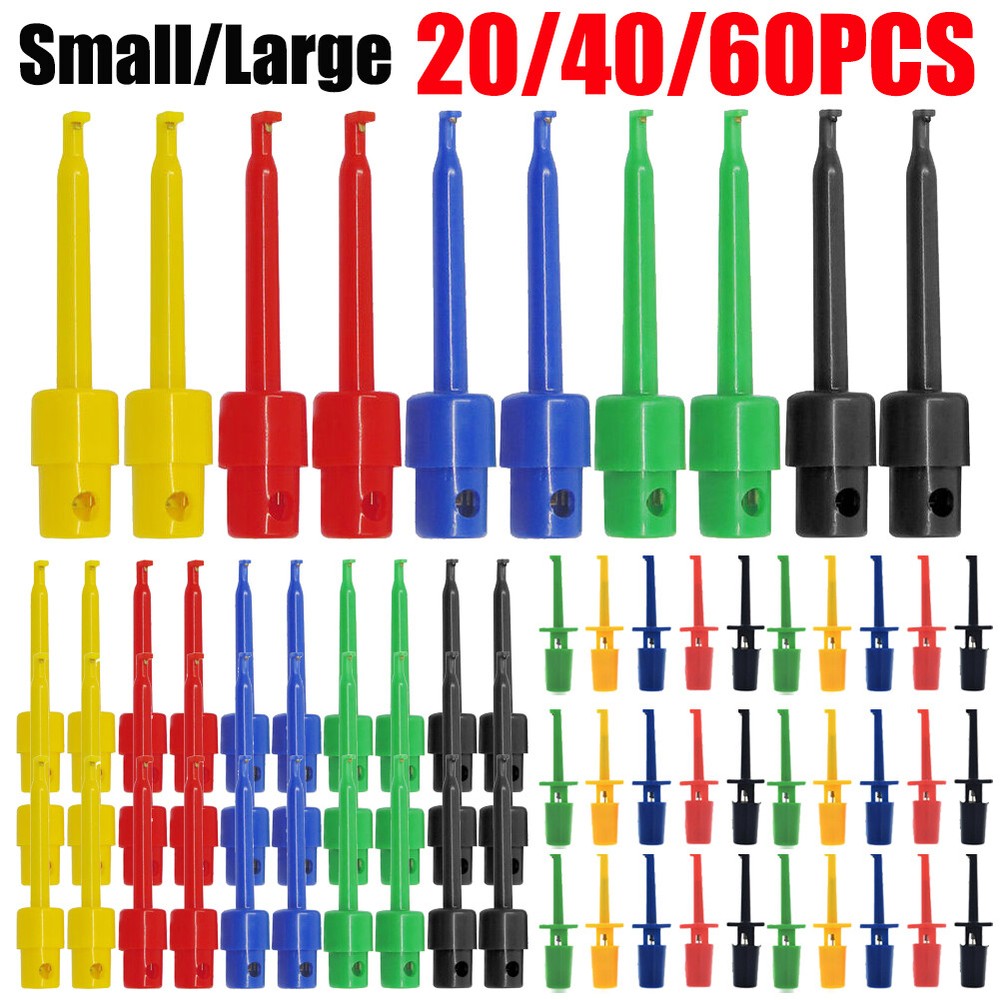 Lot Hook Clip Mini Grabber Test Probe Lead Wire Kit For Multimeter Test Probe