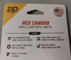 19 Packages Of 6 Sheets Of Gator Zip Hex Assorted Sandpaper, 80 – 120 – 220grit