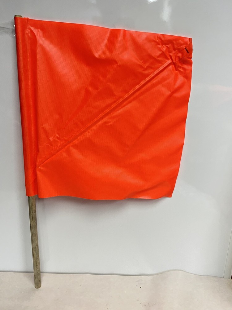 4-pk 18×18 Safety Flag PVC/Poly Orange Fluorescent Warn Caution Cross w Stay