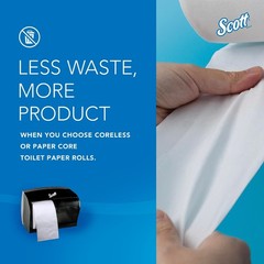 Coreless Toilet Paper Dispenser – Wall Mounted, Holds 2 Rolls, Black, Commercial