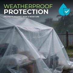 3 Mil Thick Waterproof Plastic Sheeting 10′ x 25′ – Ideal for Gardens, 2 Pack