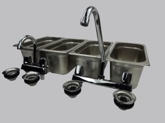 4 Compartment Concession Sink Portable 4 Traps Hand Washing Food Truck Trailer