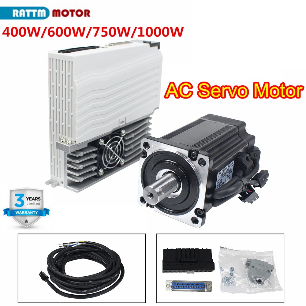 1000W 750W 400W 600W AC Servo Motor Driver Controller Kit 220V 3000RPM 1.2-3.8Nm