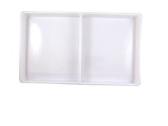 Heavy Duty Jet-Stone 2 Compartment Stackable Plastic Tray Organizer Black/White