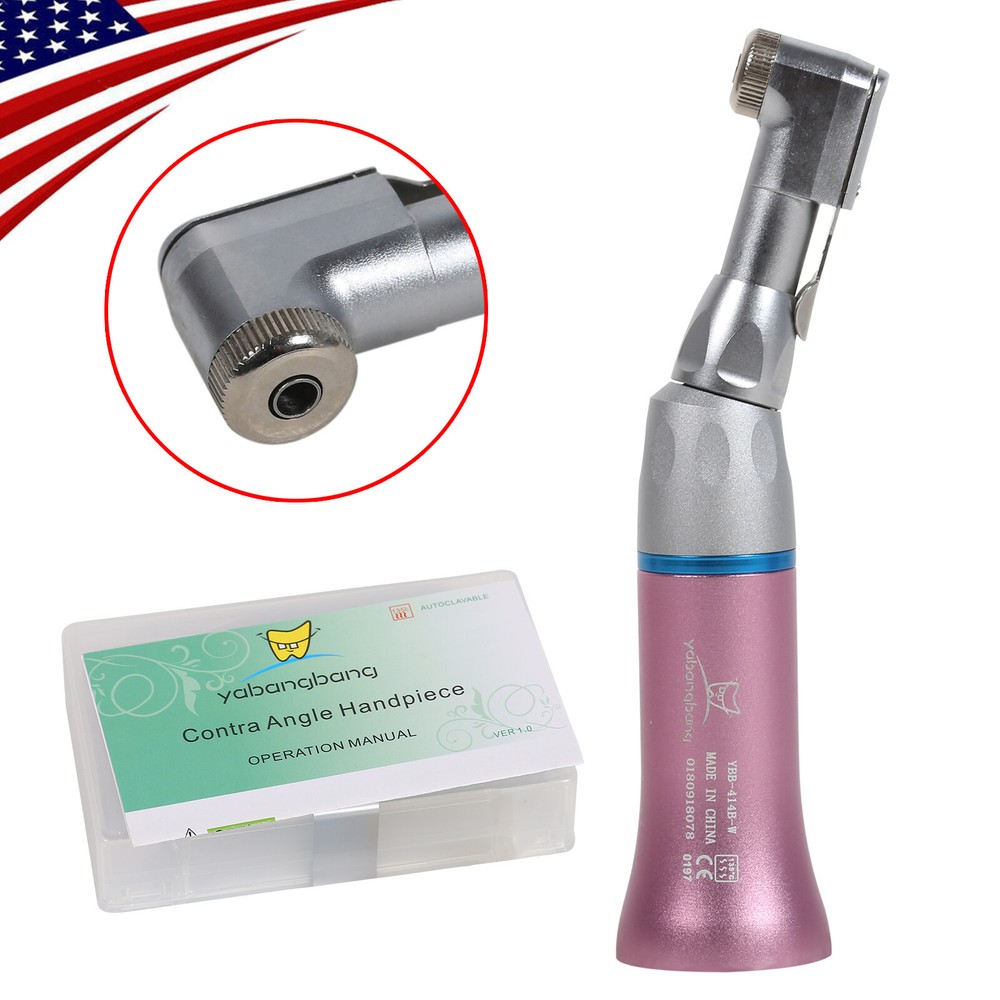 Dental NSK Style Low Slow Speed Contra Angle /Air Motor Handpiece 4 Hole Pink Dr