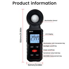 Light Meter Digital Illuminance Meter Luxmeter Luminometer Photometer 200000Lux