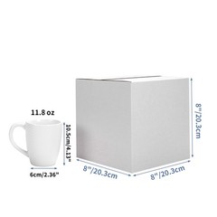 8x8x8 Shipping Boxes Set of 25, White Corrugated Cardboard Box for Small Busi…