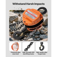 Uimoso Manual Chain Hoist 0.5T/1100 lbs Capacity 10 ft Lift w/Durable G80 Chain