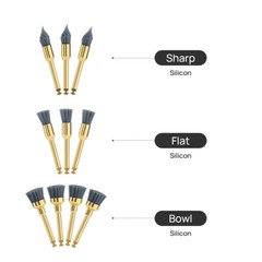 Dental Prophy Polishing Brush Flat/Sharp/Bowl Shape RA Silicon Carbide Brushes