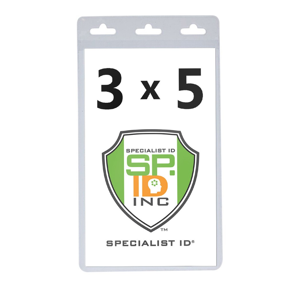 2 Pack – 3X5 Large Badge Holders for VIP Passes – 3 X 5 Inch Ticket Sleeves