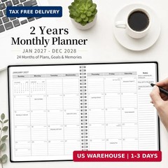 2027-2028 Monthly Planner, 24-Month Calendar, 8.6″ x 11″ Academic Planner | Janu