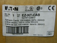 NEW EATON EZ-NT-CAB 100m / 328′ Feet 4 Twisted Pair 26AWG Cat 5e Network Cable