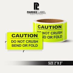 Neon Yellow Caution Labels 2×3 – 250 Warning Labels Per Roll